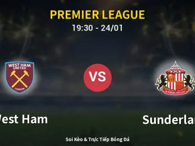 Soi Kèo West Ham vs Sunderland – 19:30 24/01 | Nhận Định, Dự Đoán Tỷ Số