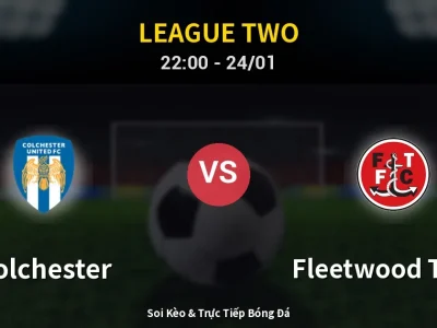 Soi Kèo Colchester vs Fleetwood Town – 22:00 24/01 | Nhận Định, Dự Đoán Tỷ Số