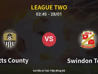 Kết Quả: Notts County 2-1 Swindon Town – Highlight & Bàn Thắng | League Two