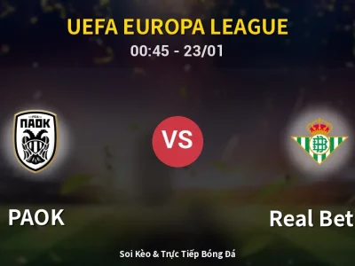 Kết Quả: PAOK 2-0 Real Betis – Highlight & Bàn Thắng | UEFA Europa League