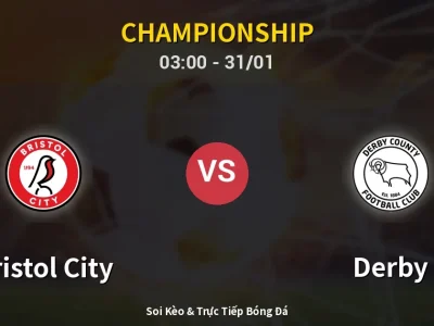 Kết Quả: Bristol City 0-5 Derby – Highlight & Bàn Thắng | Championship