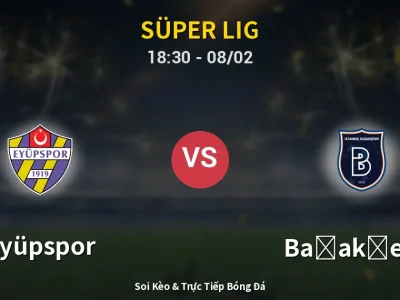 Kết Quả: Eyüpspor 1-2 Başakşehir – Highlight & Bàn Thắng | Süper Lig
