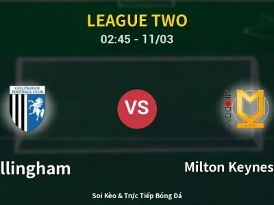Kết Quả: Gillingham 1-5 Milton Keynes Dons – Highlight & Bàn Thắng | League Two