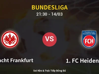 Soi Kèo Eintracht Frankfurt vs 1. FC Heidenheim – 21:30 14/03 | Nhận Định, Dự Đoán Tỷ Số