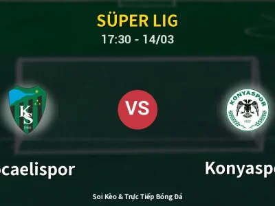 Kết Quả: Kocaelispor 1-2 Konyaspor – Highlight & Bàn Thắng | Süper Lig