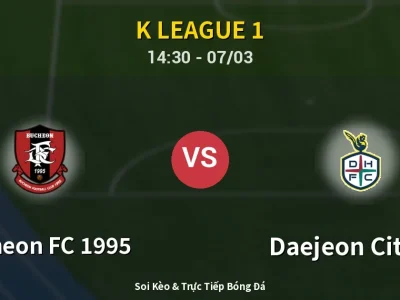 Kết Quả: Bucheon FC 1995 1-1 Daejeon Citizen – Highlight & Bàn Thắng | K League 1